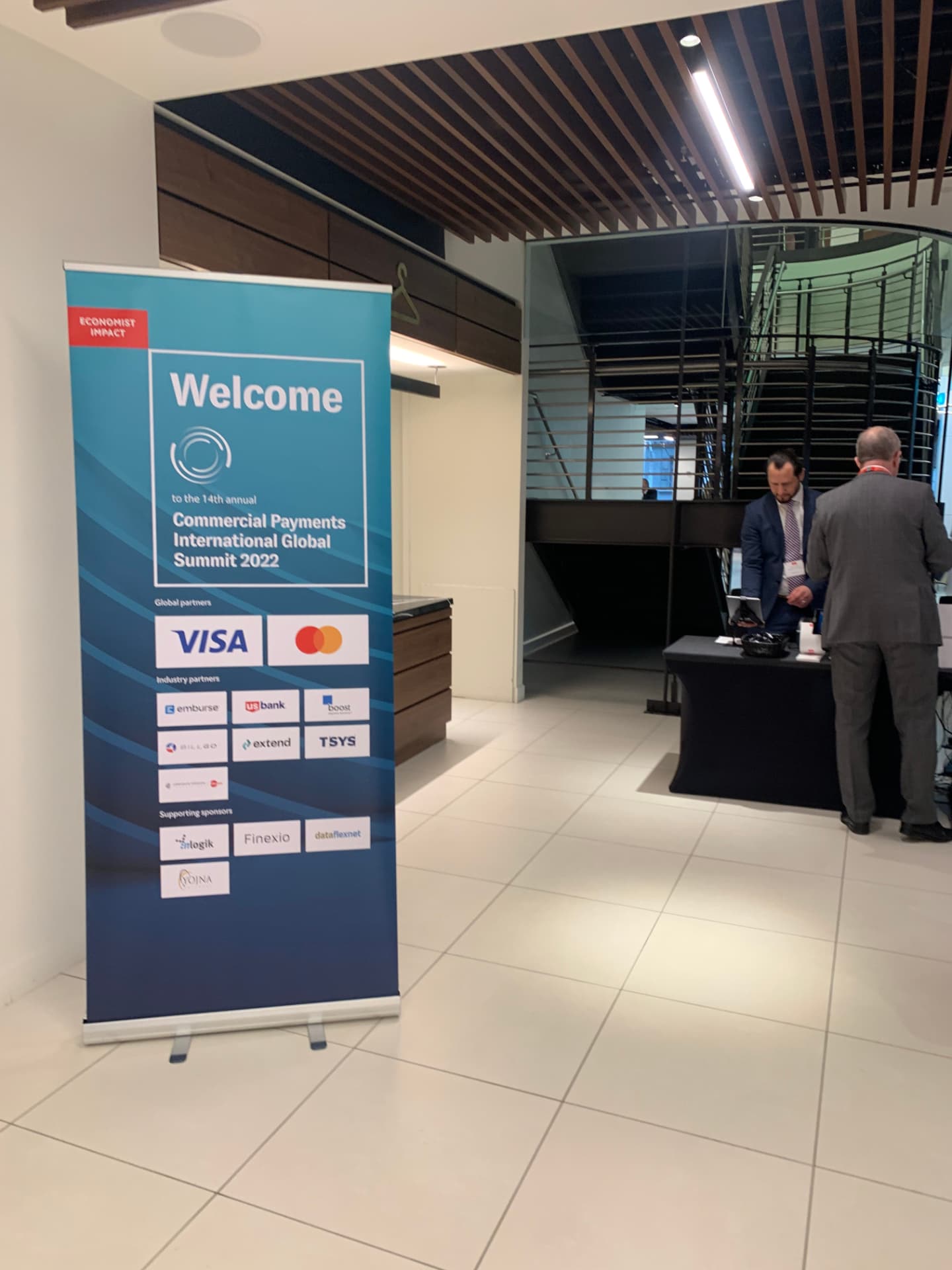 Welcome banner for the 14th annual Commercial Payments International Global Summit 2022